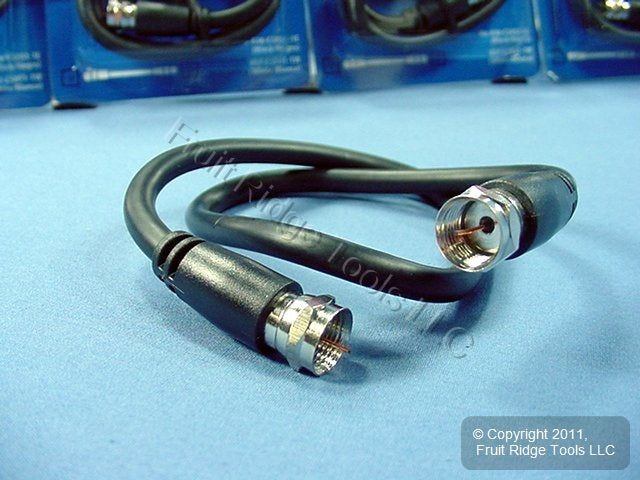 5 Leviton Black 18" Coaxial Video Cables RG59 C5851-1E