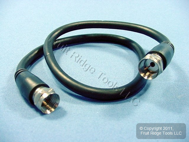 50 Leviton Black 18" Coaxial Video Cables RG59 C5851-1E