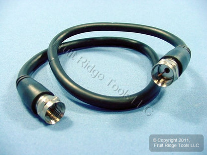 16 Leviton Black 18" Coaxial Video Cables RG59 C5851-1E
