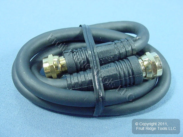 Leviton C5851-1GO Coaxial Video Cable 18" with Gold Plug Ends F-Type