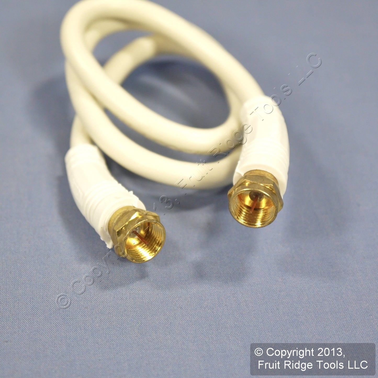 Leviton White 18" Coaxial F-Type Video Cable w/ Gold Connectors RG59 C5851-1GW