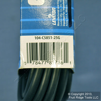 Leviton Black 25' Coaxial Video Cable Gold Plug Ends F-Type RG59 C5851-25G-104