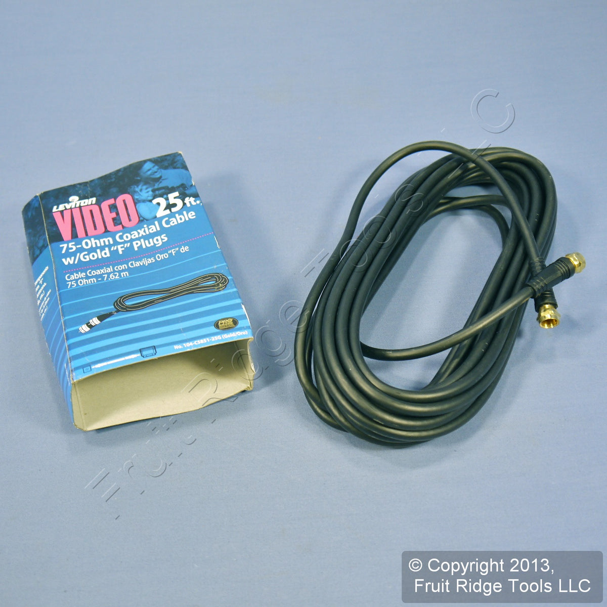 Leviton Black 25' Coaxial Video Cable Gold Plug Ends F-Type RG59 C5851-25G-104
