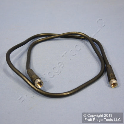 Leviton C5851-3E Black 3 Ft Coaxial Video Cable 75-Ohm F-Type Wire RG59 Plugs