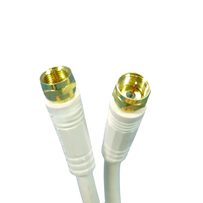 Leviton C5851-3GW White 3ft Coaxial Video Cable with Gold Plug Ends F-Type RG59