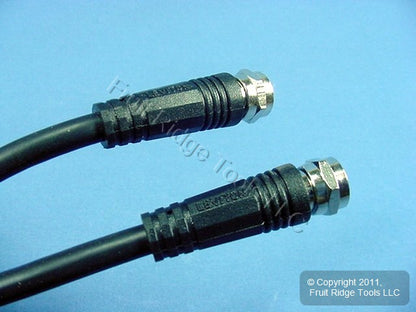 Leviton Black 50' Coaxial Video Cable RG59 Plugs 75-Ohm F-Type Wire C5851-50E