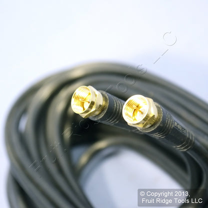Leviton Black 50' Coaxial Video Cable w/ Gold Plug Ends F-Type RG59 C5851-50G