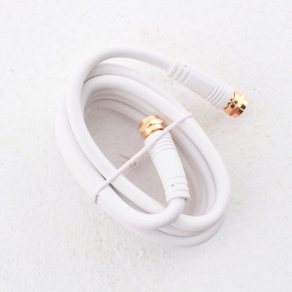 Leviton White 6' Coaxial Video Cable Gold Plug Ends F-Type C5851-6GW