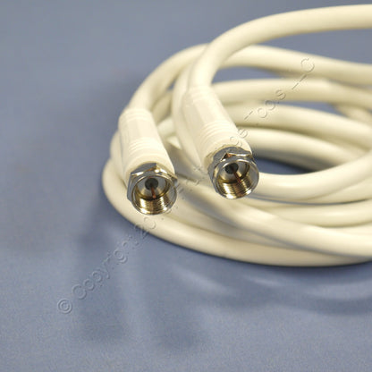 5 Leviton White 6' Coaxial Video Cables F-Type RG59 C5851-6W