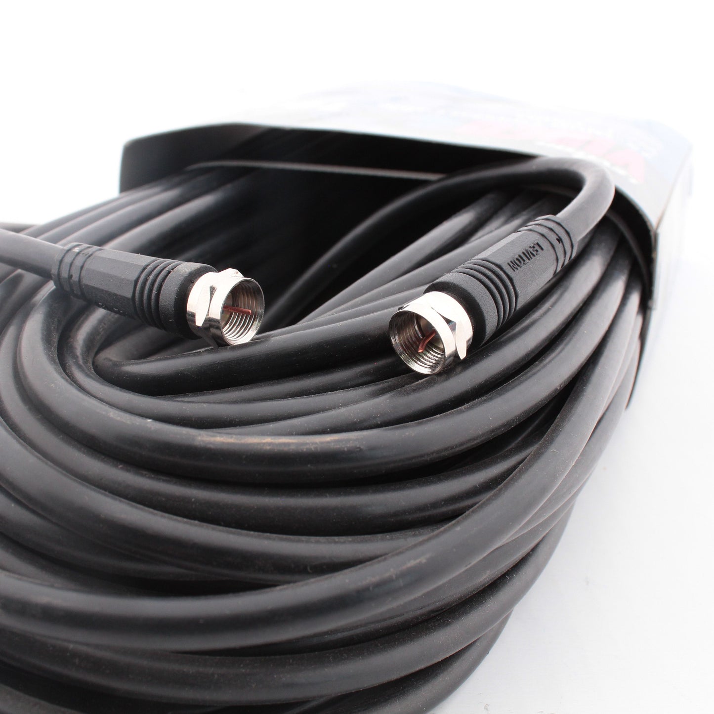 Leviton Black 100' Coaxial Video Cable RG59 Plugs 75-Ohm F-Type Wire C5851-CE