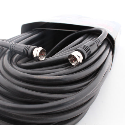 Leviton Black 100' Coaxial Video Cable RG59 Plugs 75-Ohm F-Type Wire C5851-CE