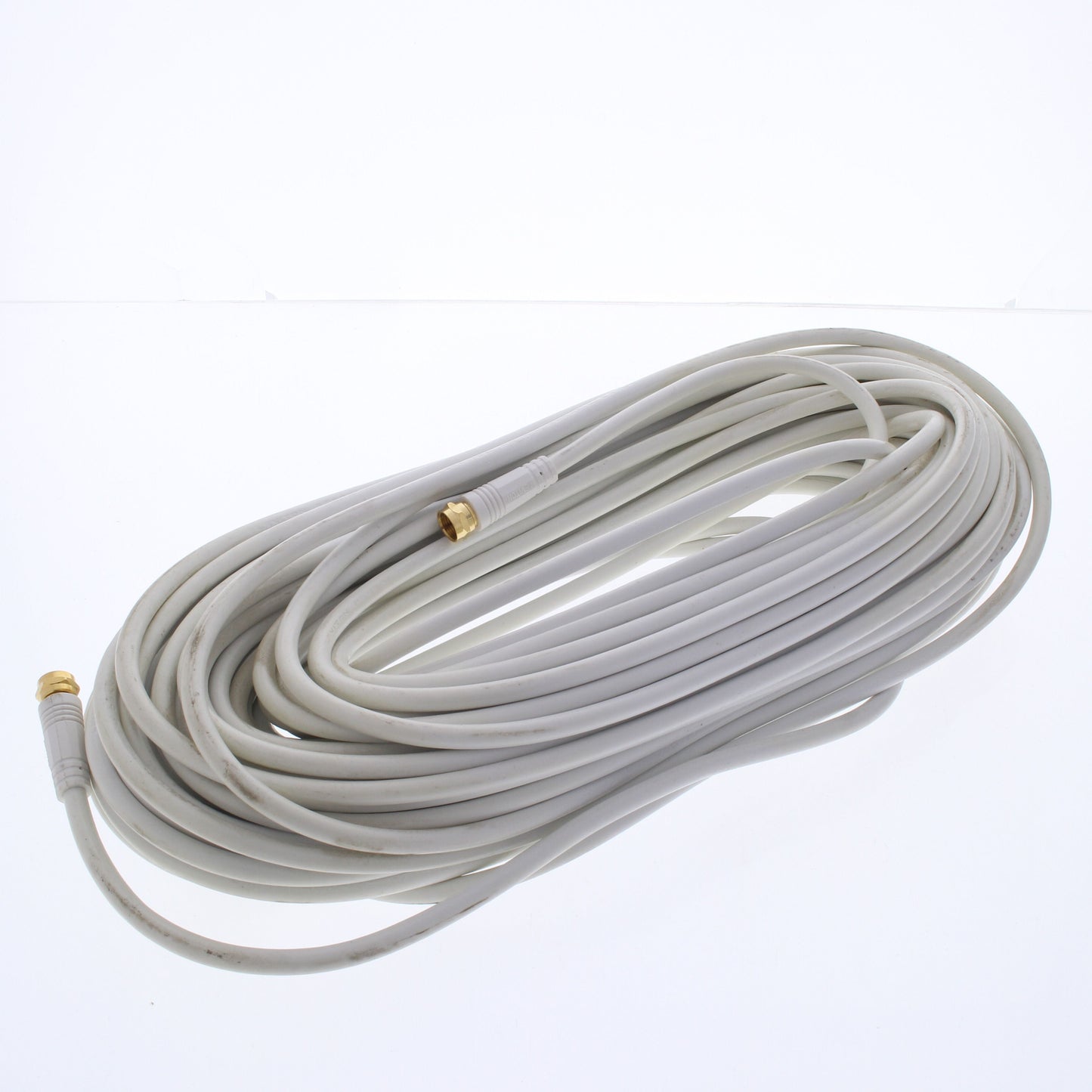Leviton C5851-100G White 100 Feet Coaxial Video Cable GOLD PLUGS F-Type