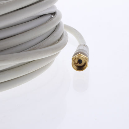 Leviton C5851-100G White 100 Feet Coaxial Video Cable GOLD PLUGS F-Type