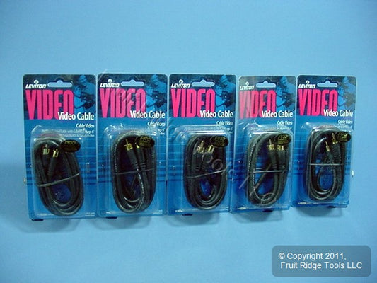 5 Leviton 6' AV Audio Video Cables GOLD RCA Plugs C5852-6GO