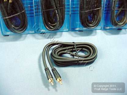 5 Leviton 6' AV Audio Video Cables GOLD RCA Plugs C5852-6GO