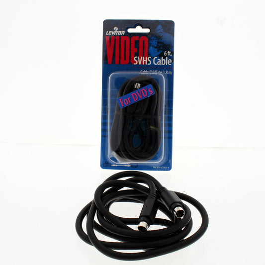 2 Leviton 6' S-Video 4-Pin Cord Cables Super VHS SVHS Male-Male 75-Ohm C5853-6