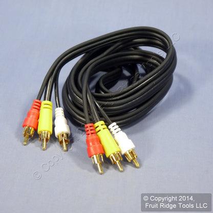 Leviton 6 Ft Video Stereo Audio RCA GOLD Dubbing Coax Composite Cable C5856-6GO