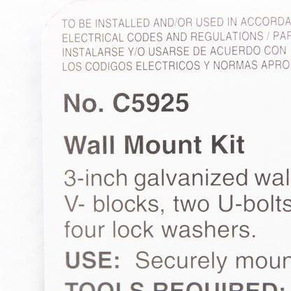 Leviton C5925 3" Wall Mount Bracket Kit for Outside TV Antenna 1.125"-1.5" Range
