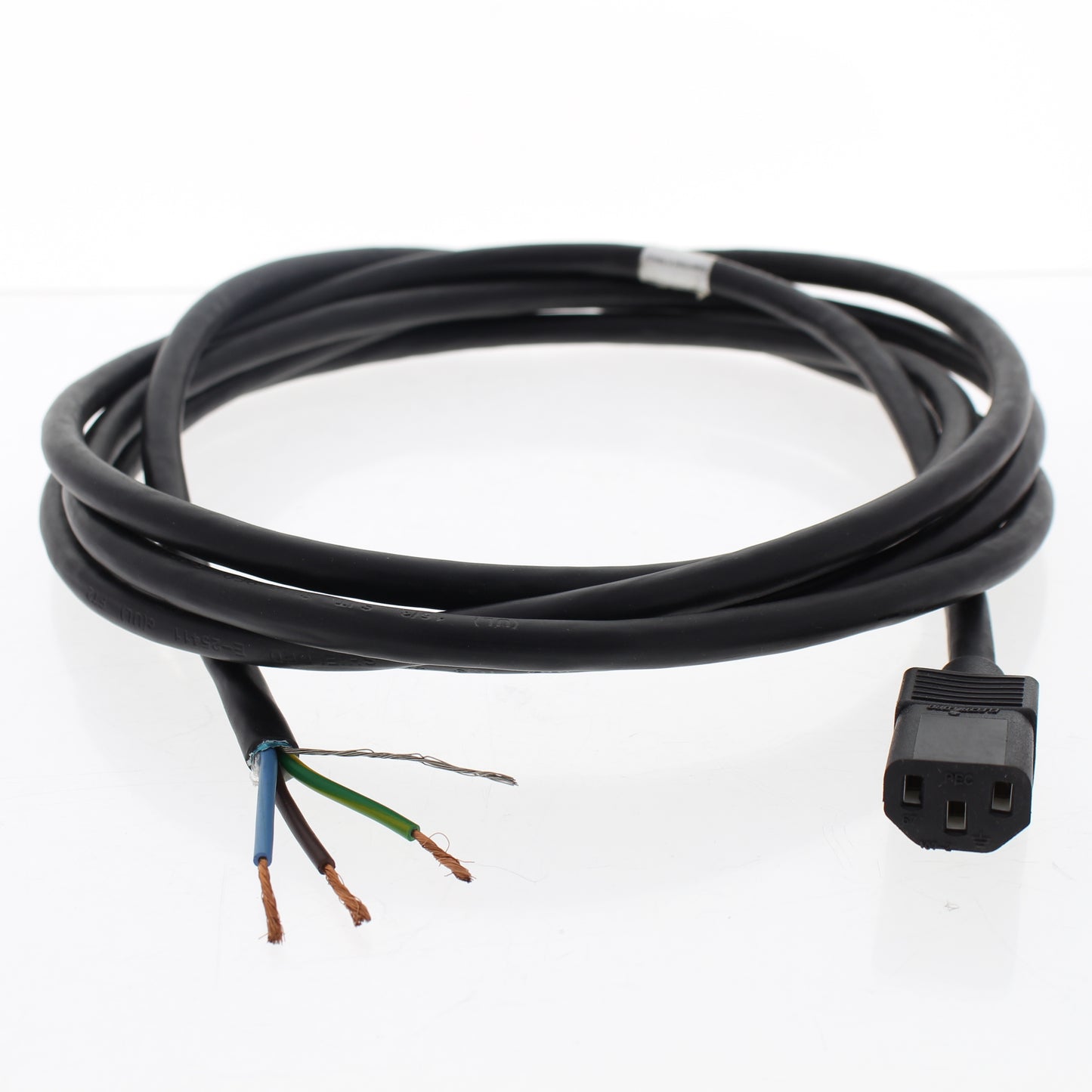 Electricord C601203MBL Black 9-1/2' Power Cord 16/3 SJT Shielded Pigtail Female