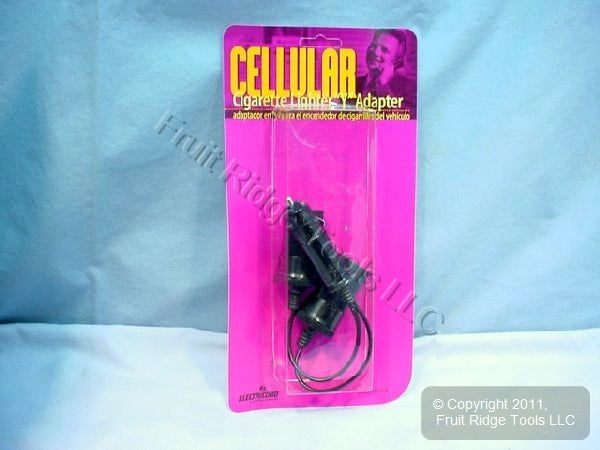 Leviton C9108-C00 Car Cigarette Lighter Y Adapter 2-Outlet Splitter
