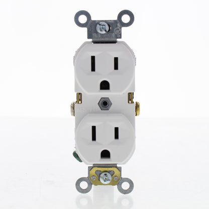 Leviton White Commercial Outlet Duplex Receptacle NEMA 5-15R 15A 125V CBR15-W