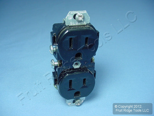 Leviton Black Commercial Outlet NO PLASTER EARS Duplex Receptacle 15A CR15-4E
