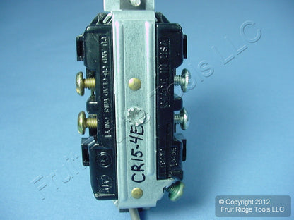 Leviton Black Commercial Outlet NO PLASTER EARS Duplex Receptacle 15A CR15-4E