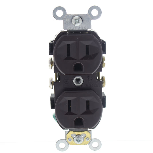 Leviton CR15 Brown Outlet Duplex 5-15R 15A 125V Straight Blade Bulk Scratched