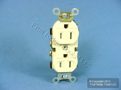 Leviton Ivory Commercial Tamper Resistant Duplex Receptacle 15A Bulk CR15S-GI