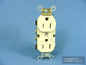 Leviton Ivory Commercial Tamper Resistant Duplex Receptacle 15A Bulk CR15S-GI