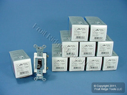 Leviton CS115-2 Brown Commercial Toggle Wall Light Switches 15A 10-Pack