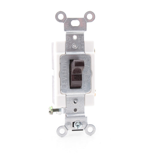 Leviton Brown COMMERCIAL Grade Toggle Wall Light Switch 15A CS115-2 Boxed