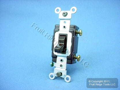 Leviton Brown COMMERCIAL Single Pole Toggle Wall Light Switch 15A Bulk CS115-2