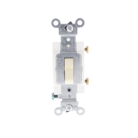 Leviton CS115-2A Almond Commercial On/Off Single Pole Toggle Light Switch 15A