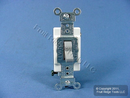 Leviton CS115-2G Gray Commercial Grade 15A Toggle Wall Light Switch Boxed