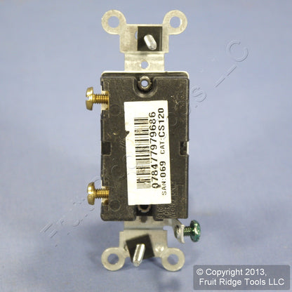 Leviton CS120-2A Almond Commercial Single Pole Toggle Wall Light Switch Bulk 20A