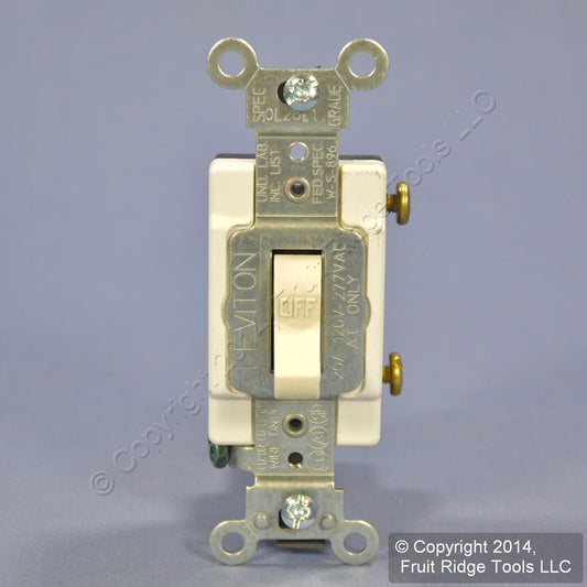 Leviton CS120-2T Light Almond Commercial Toggle Wall Light Switch 20A 120/277V
