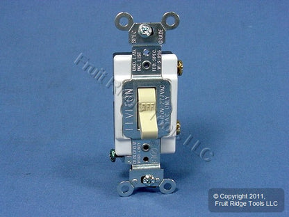 Leviton CS120-2I Ivory Commercial On/Off Toggle Light Switch Control 20A Bulk