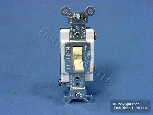Leviton CS120-2I Ivory Commercial On/Off Toggle Light Switch Control 20A Bulk