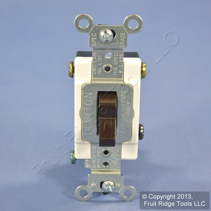 Leviton CS315-2 Brown 3-Way Commercial 15A Toggle Wall Light Switch Boxed