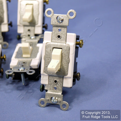 10 Leviton Almond 3-Way Commercial Toggle Wall Light Switches 15A CS315-2A