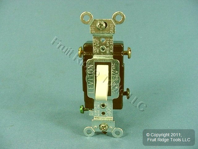 Leviton CS315-2A Almond 3-Way Commercial Toggle Wall Light Switch 15A