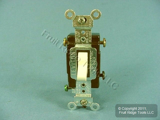 Leviton CS315-2A Almond 3-Way Commercial Toggle Wall Light Switch 15A