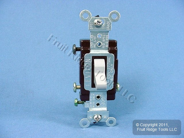 Leviton CS315-2GY Gray 3-Way Commercial Grade Toggle Wall Light Switch 15A Bulk