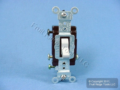 Leviton CS315-2GY Gray 3-Way Commercial Grade Toggle Wall Light Switch 15A Bulk