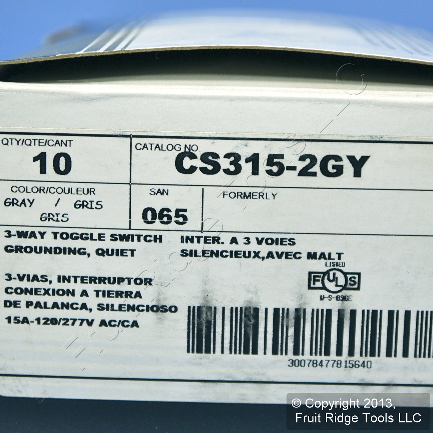 Leviton CS315-2GY Gray 3-Way Commercial Grade Toggle Wall Light Switch 15A 10pcs