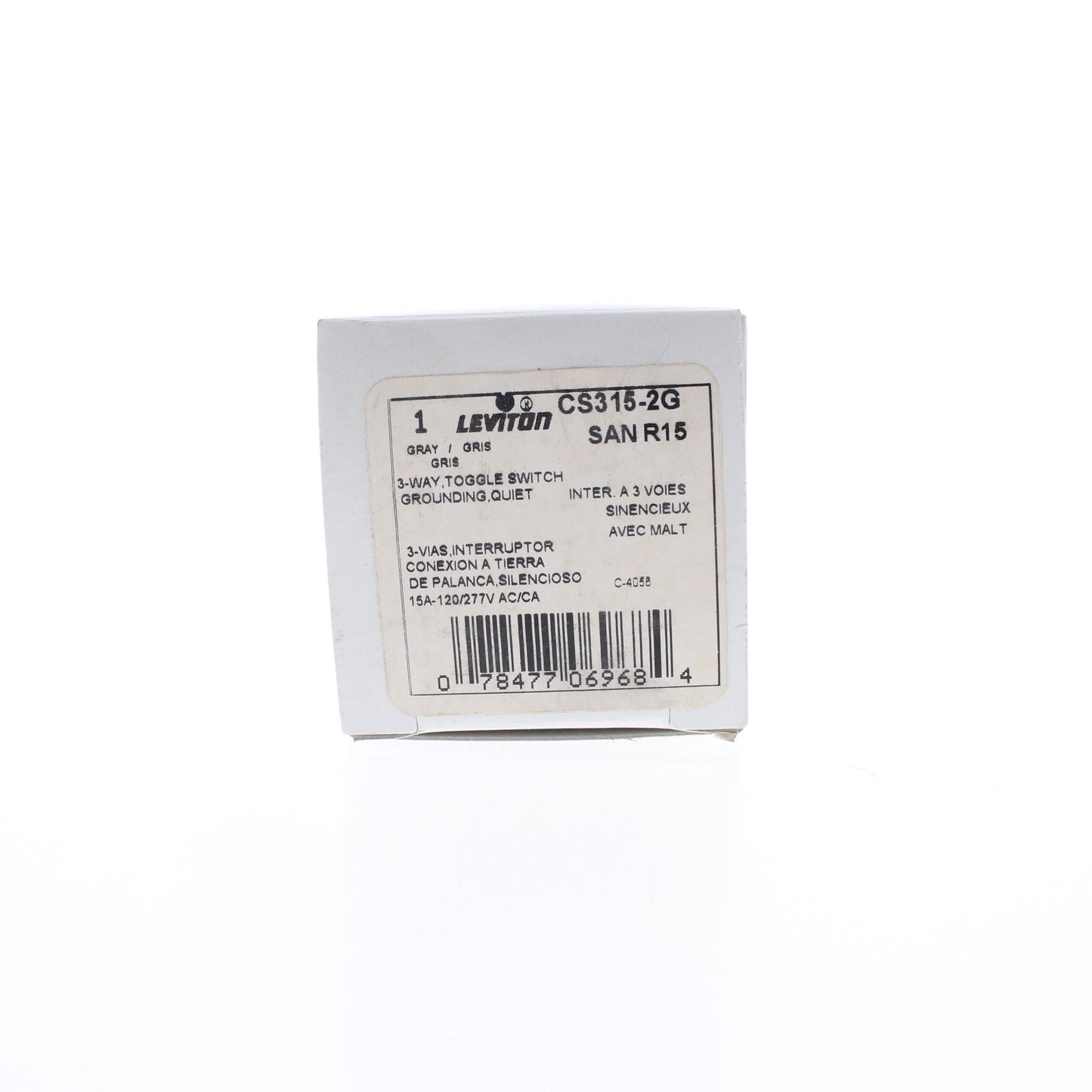 Leviton Gray 3-Way Commercial Toggle Wall Light Switch 15A CS315-2GY Boxed