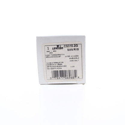 Leviton Gray 3-Way Commercial Toggle Wall Light Switch 15A CS315-2GY Boxed