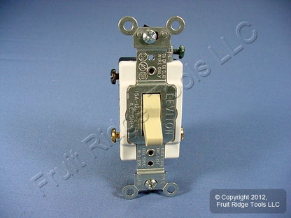 Leviton CS315-2I Ivory 3-WAY Commercial Grade Toggle Wall Light Switch 15A Bulk