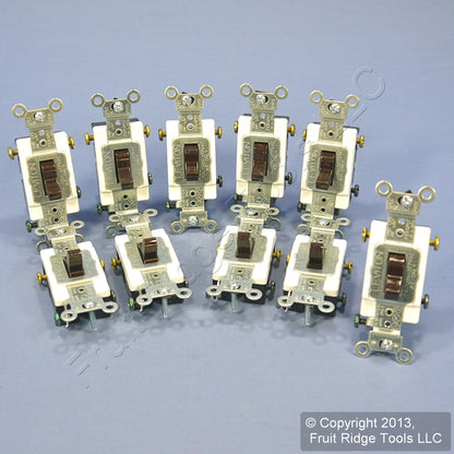 Leviton CS320-2 Brown 3-Way Commercial Toggle Wall Light Switches 20A 10-Pack